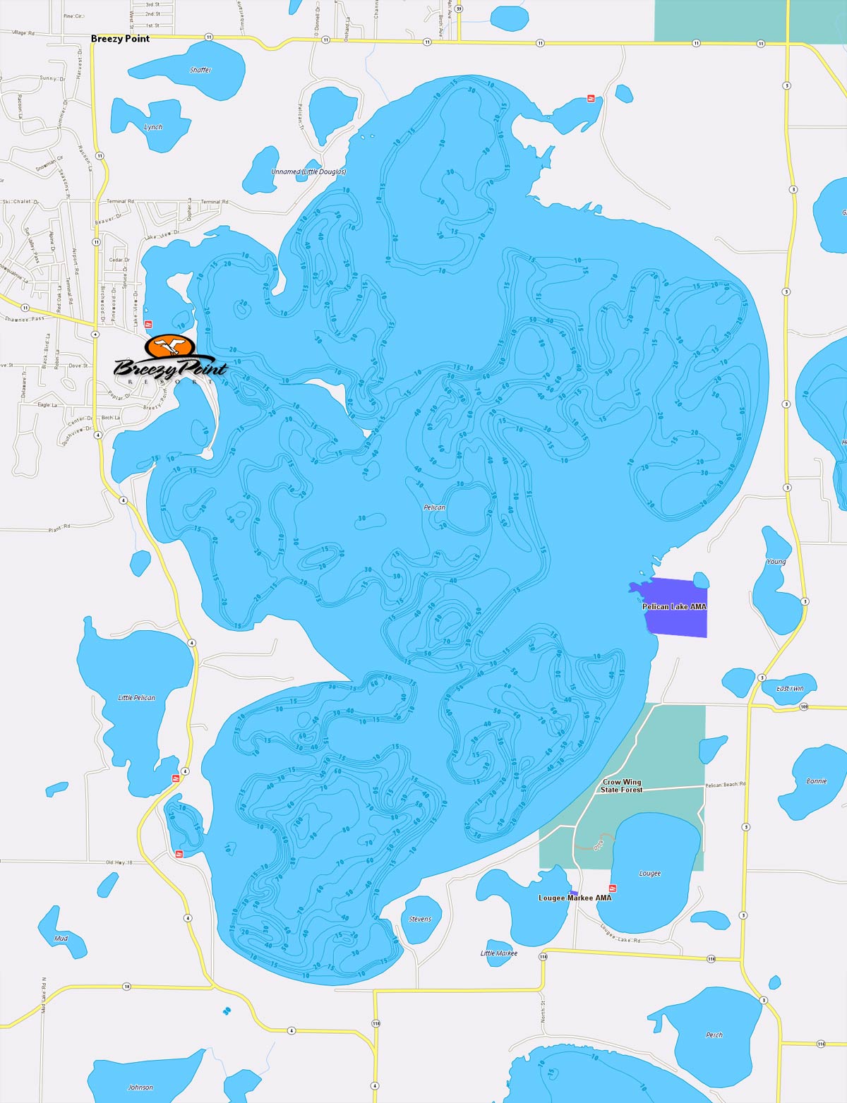 pelican lake map